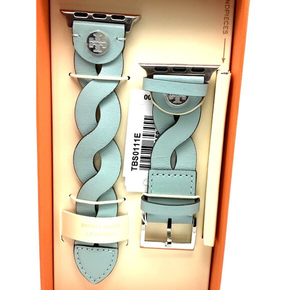 Tory Burch Apple Watch Band Case Size 38-45mm Braided Leather Strap TBS0111E - Picture 2 of 10